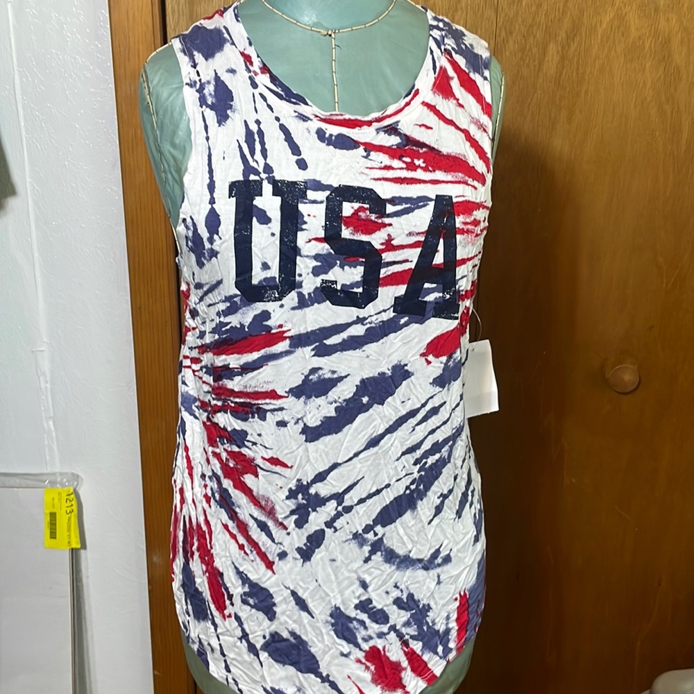 USA tank super soft medium tie dye